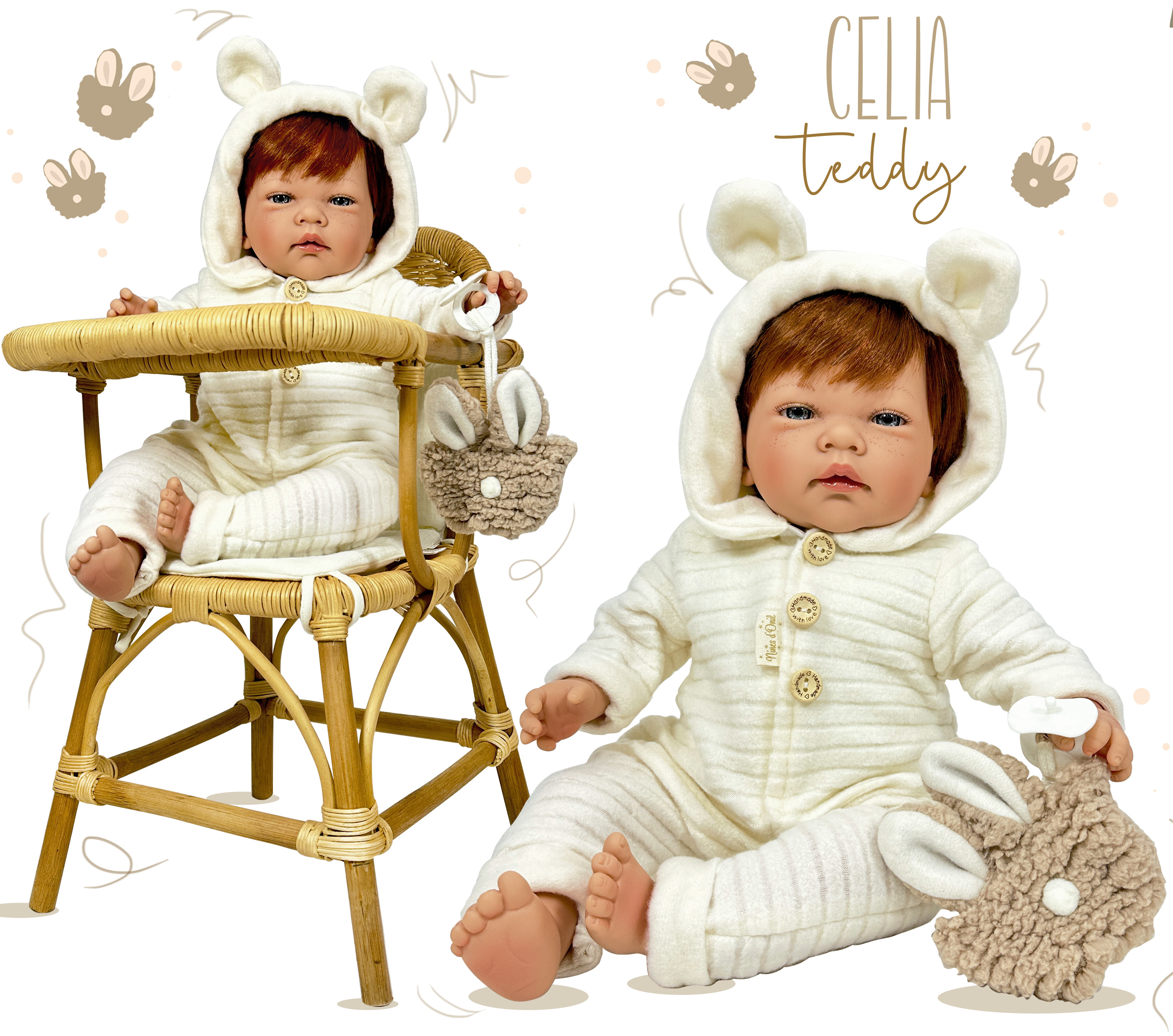 E-shop Nines d´Onil voňavá bábika Celia Teddy 45cm, 6022