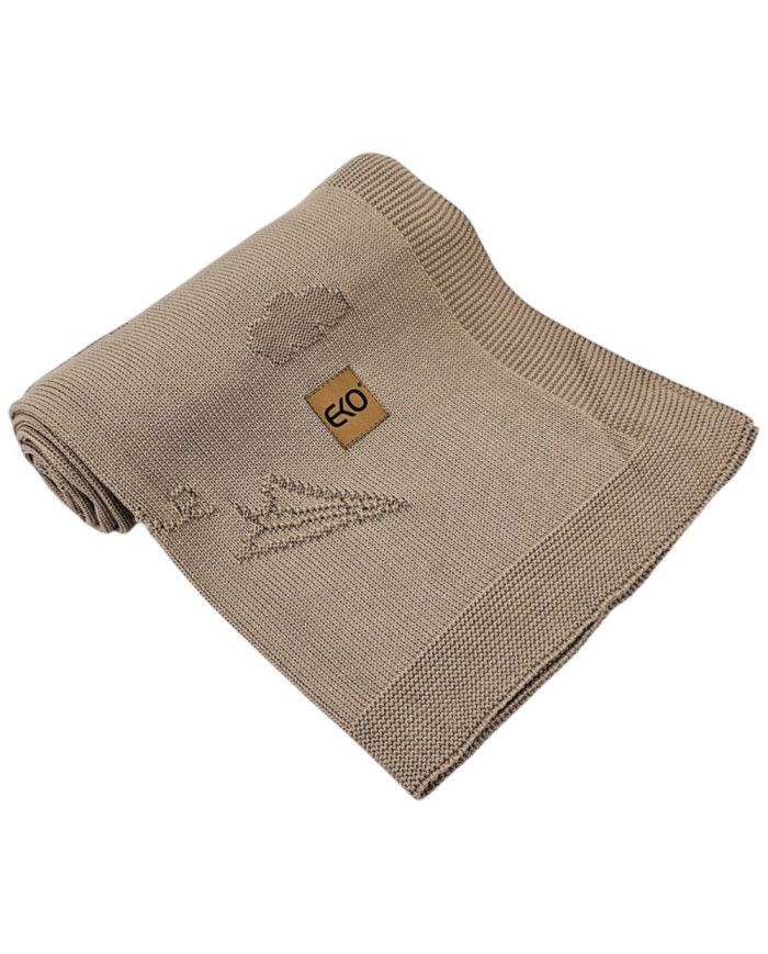E-shop Eko Bambusová pletená deka PLE-113 LETTERS BROWN