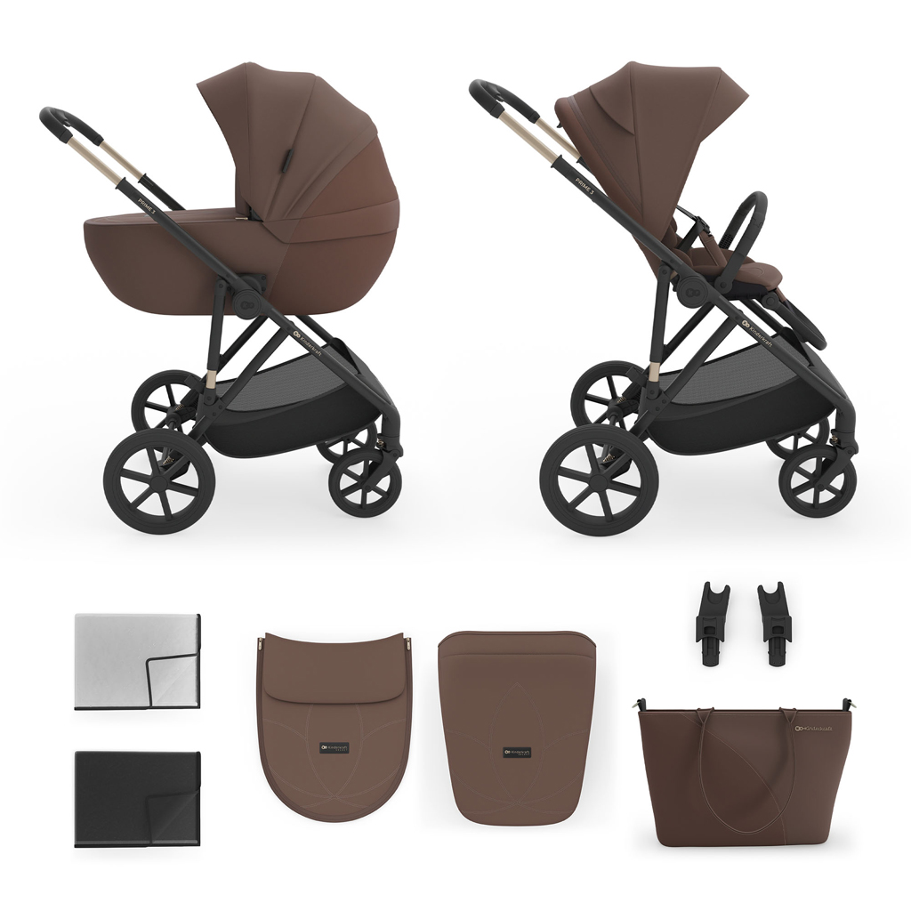 E-shop KINDERKRAFT Kočík kombinovaný 2v1 Prime 3 Velvet Mocca