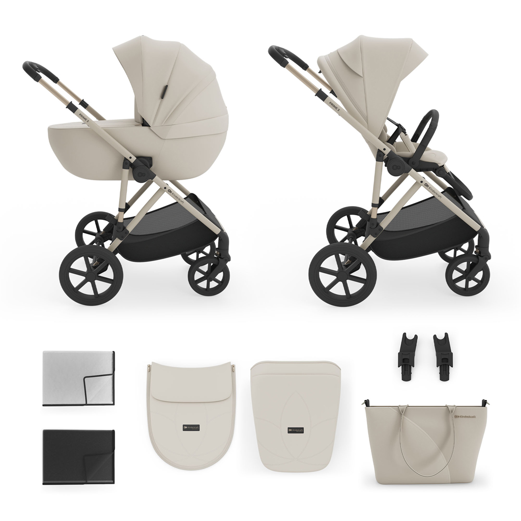 E-shop KINDERKRAFT Kočík kombinovaný 2v1 Prime 3 Sand Dune