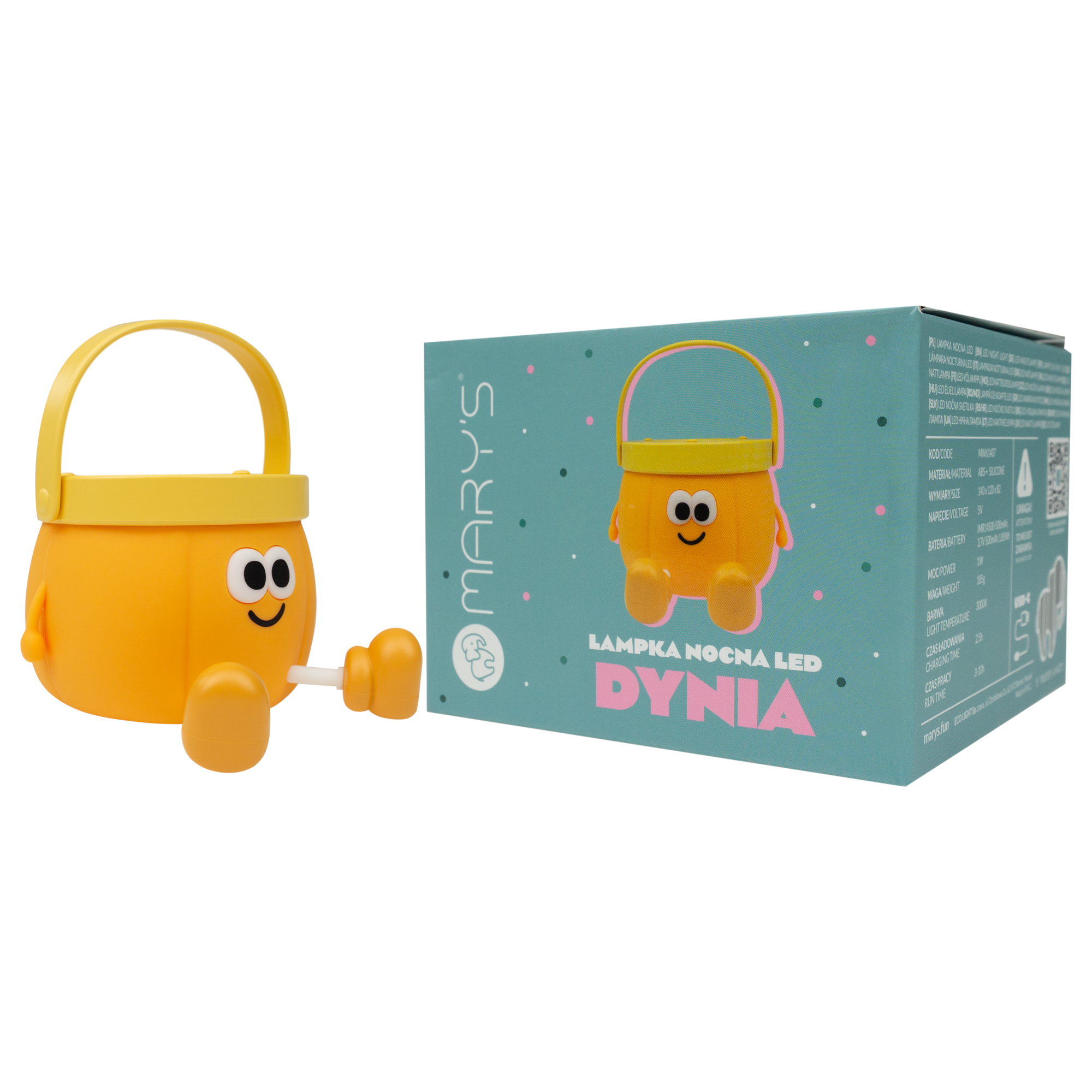 E-shop Mary's LED nočné svetlo a stojanček na pastelky 2v1 - tekvica