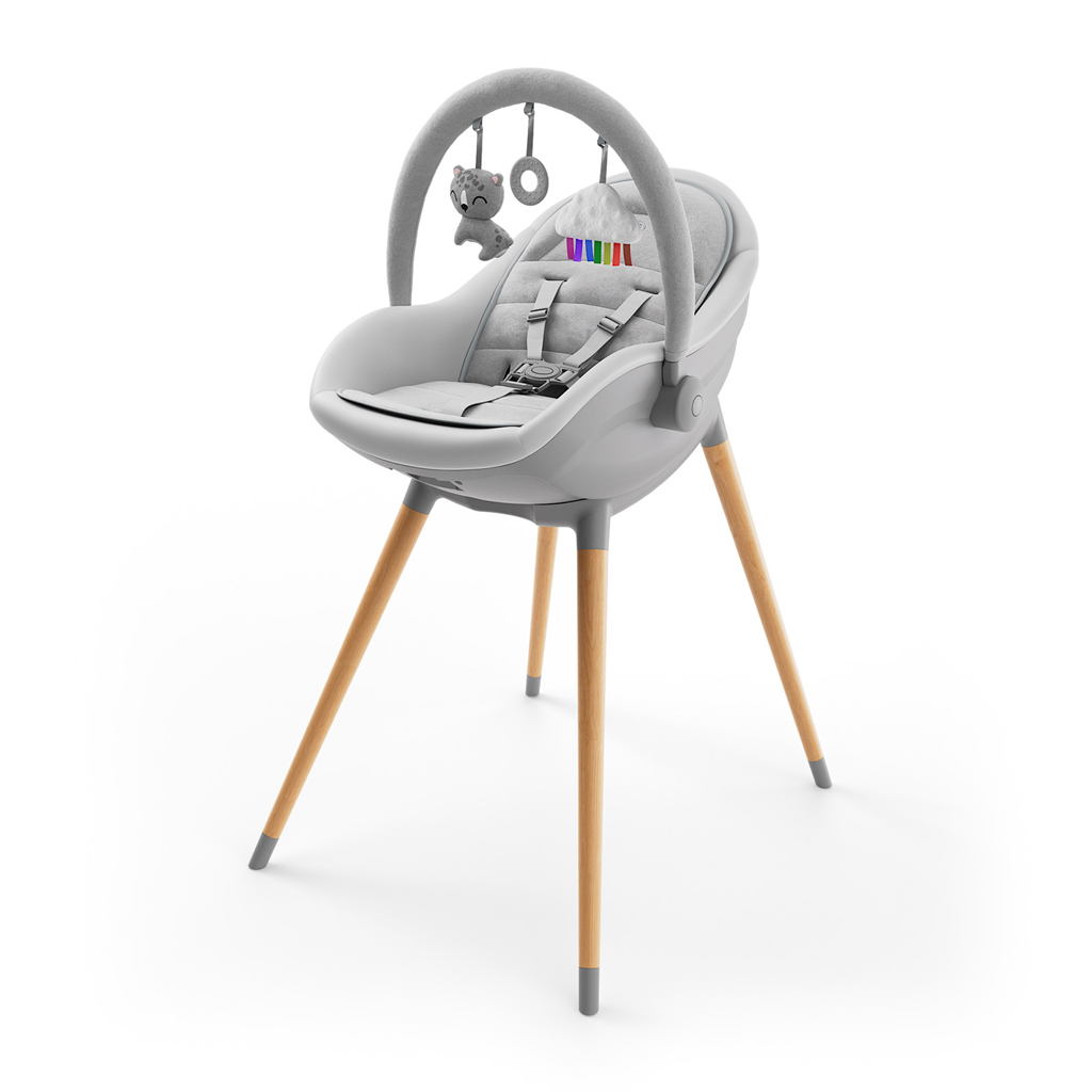E-shop KINDERKRAFT Jedálenská stolička a lehátko Fini Up 2v1 Grey