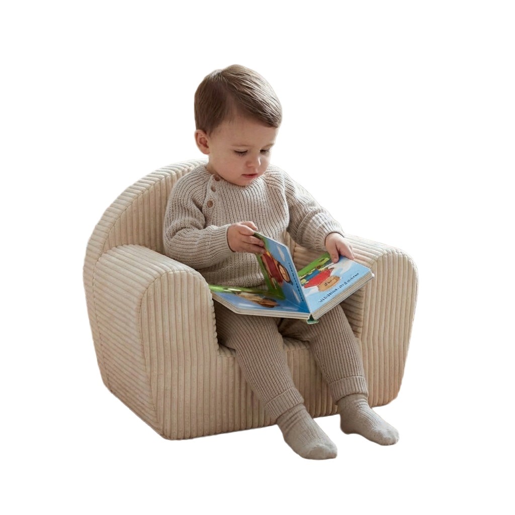 E-shop Detské manšestrové kreslo New Baby cream - 59405