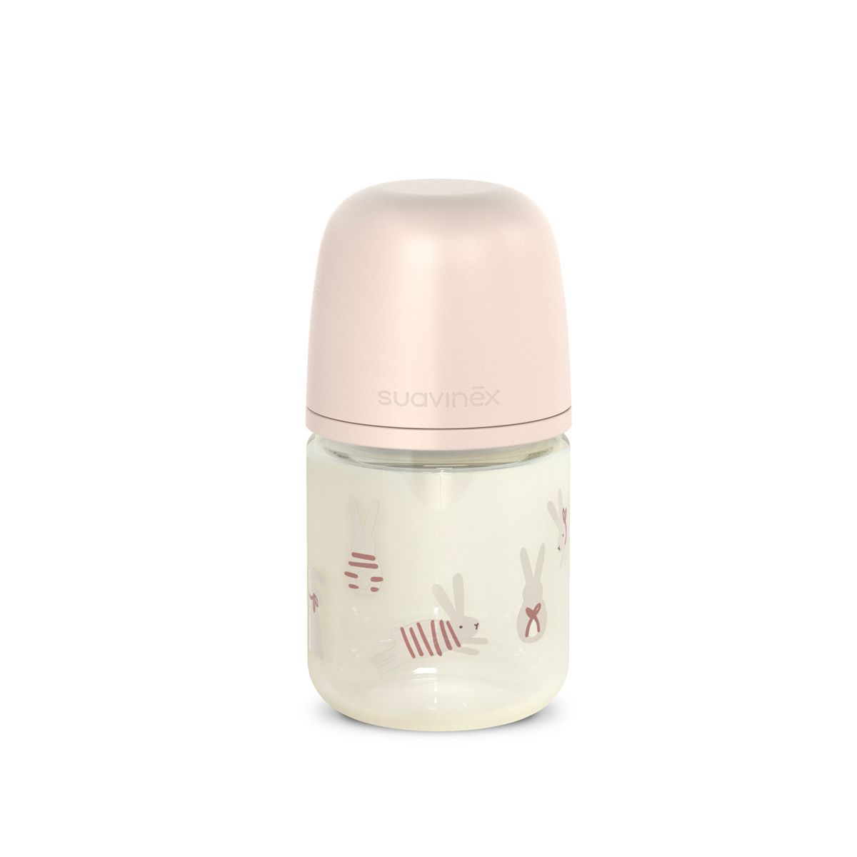 E-shop SUAVINEX | Fľaša sklo WONDERLAND NEW 120 ml fyziologická SX PRO +0 SF - ružový králik