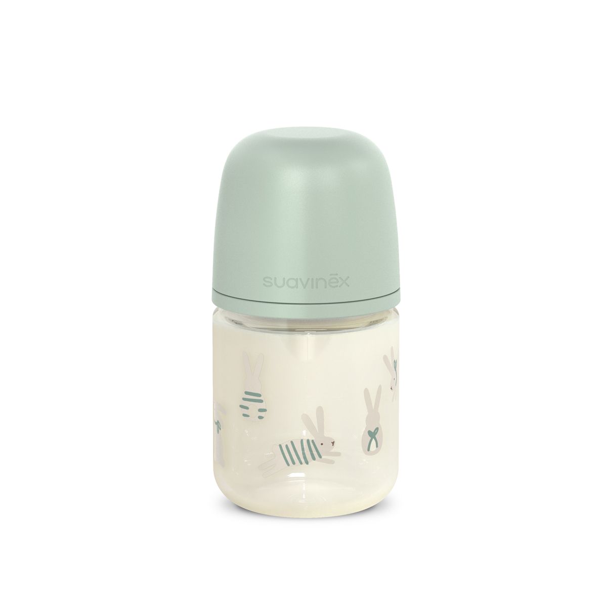E-shop SUAVINEX | Fľaša sklo WONDERLAND NEW 120 ml fyziologická SX PRO +0 SF - zelený králik