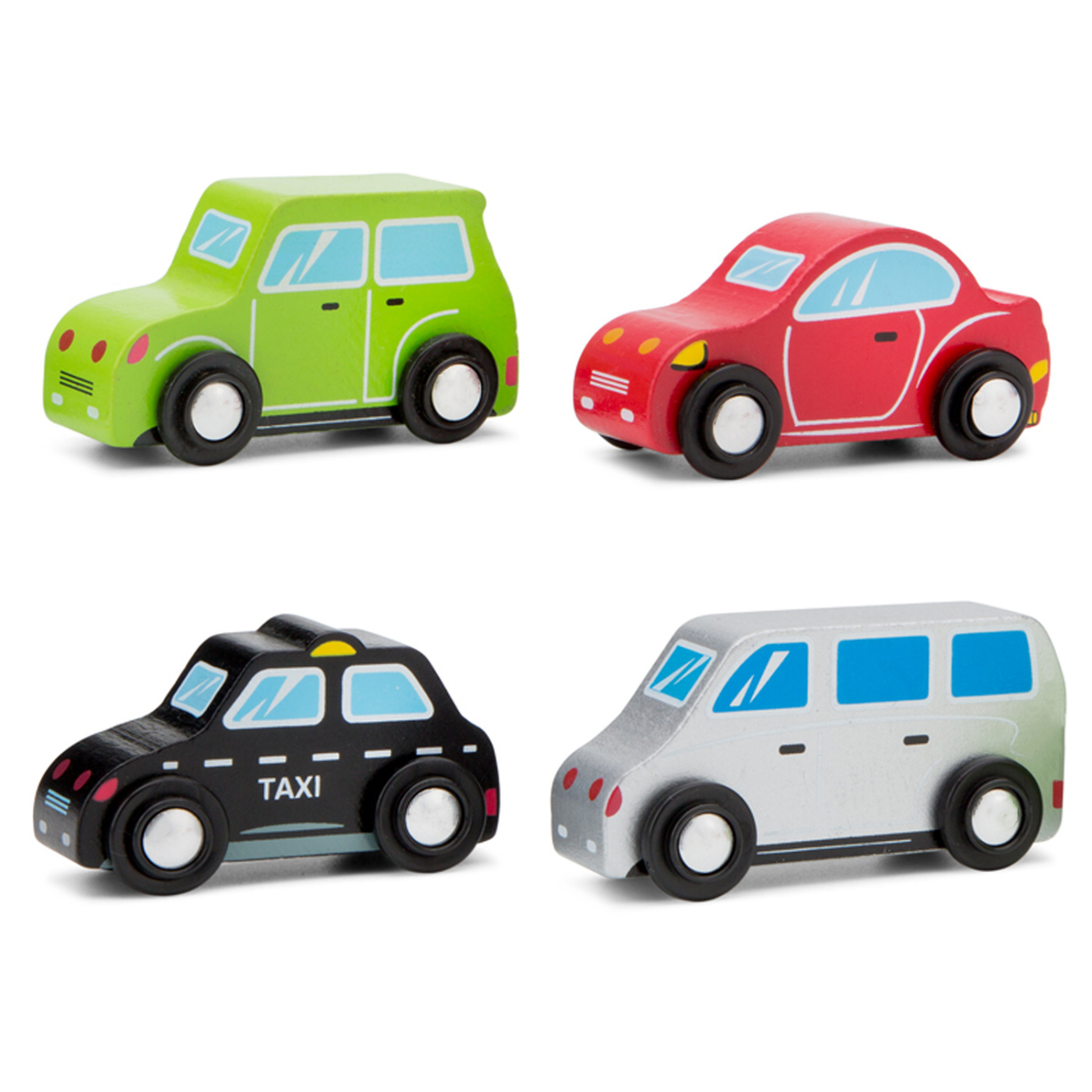 E-shop Woet Súprava drevených mini autíčok - 4 ks