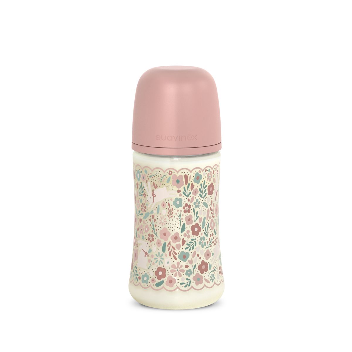 E-shop SUAVINEX | Dojčenská fľaša WONDERLAND NEW 270ml FYZIOL PRŮTOK M - ružový kvet