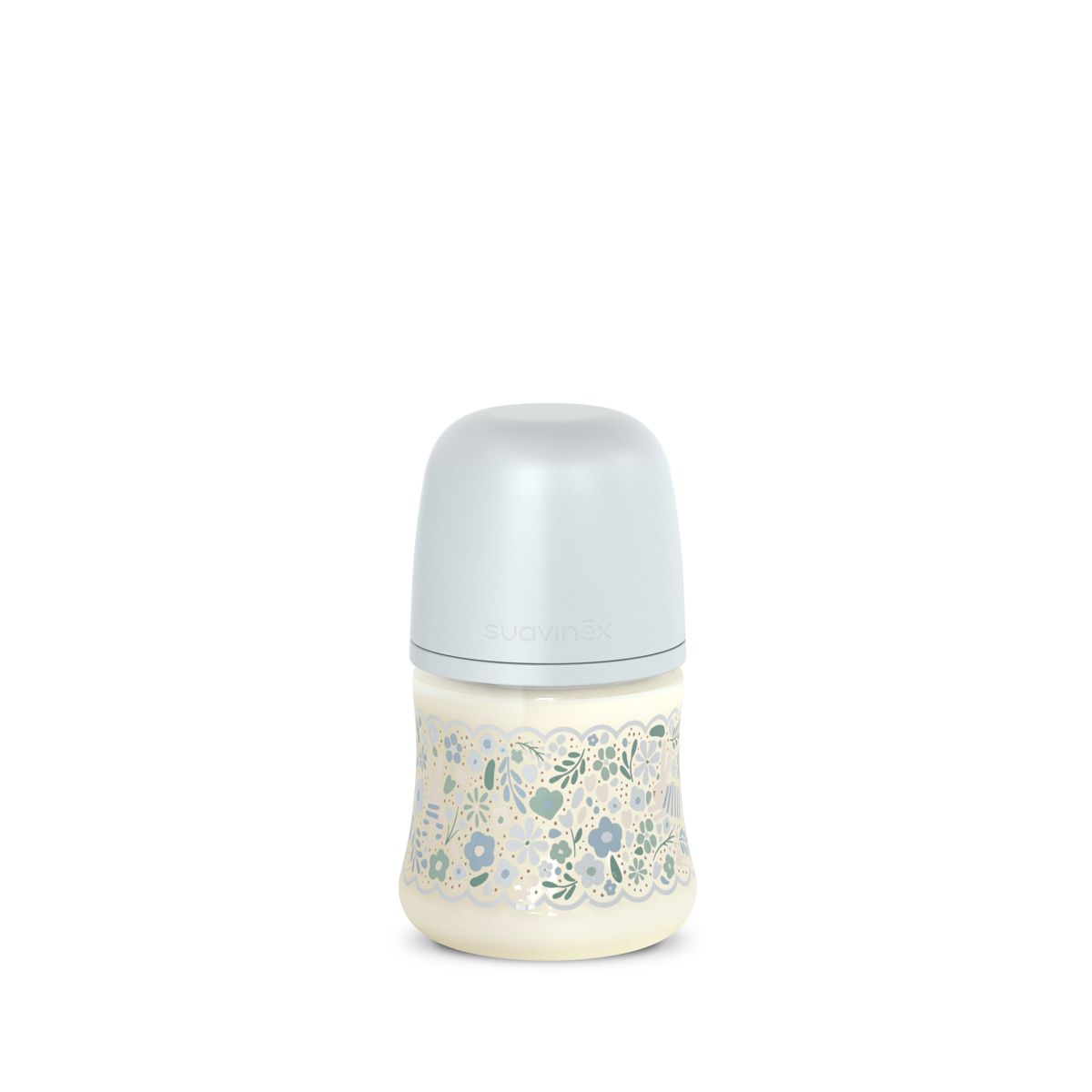 E-shop SUAVINEX | Dojčenská fľaša WONDERLAND NEW 150ml FYZIOL PRŮTOK S - modrý kvet