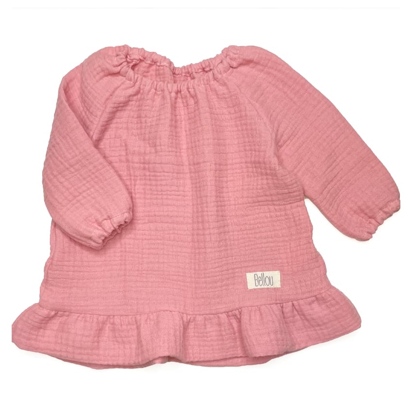 E-shop PINKIE šatičky Bellou Muslin Rose Pink Varianta / veľkosť: 74-80
