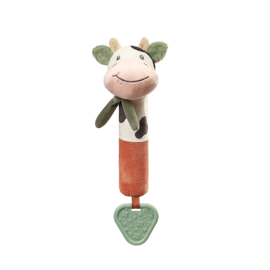 E-shop BABYONO Hračka pískacia s hryzačkou Cow Bingo 6m+