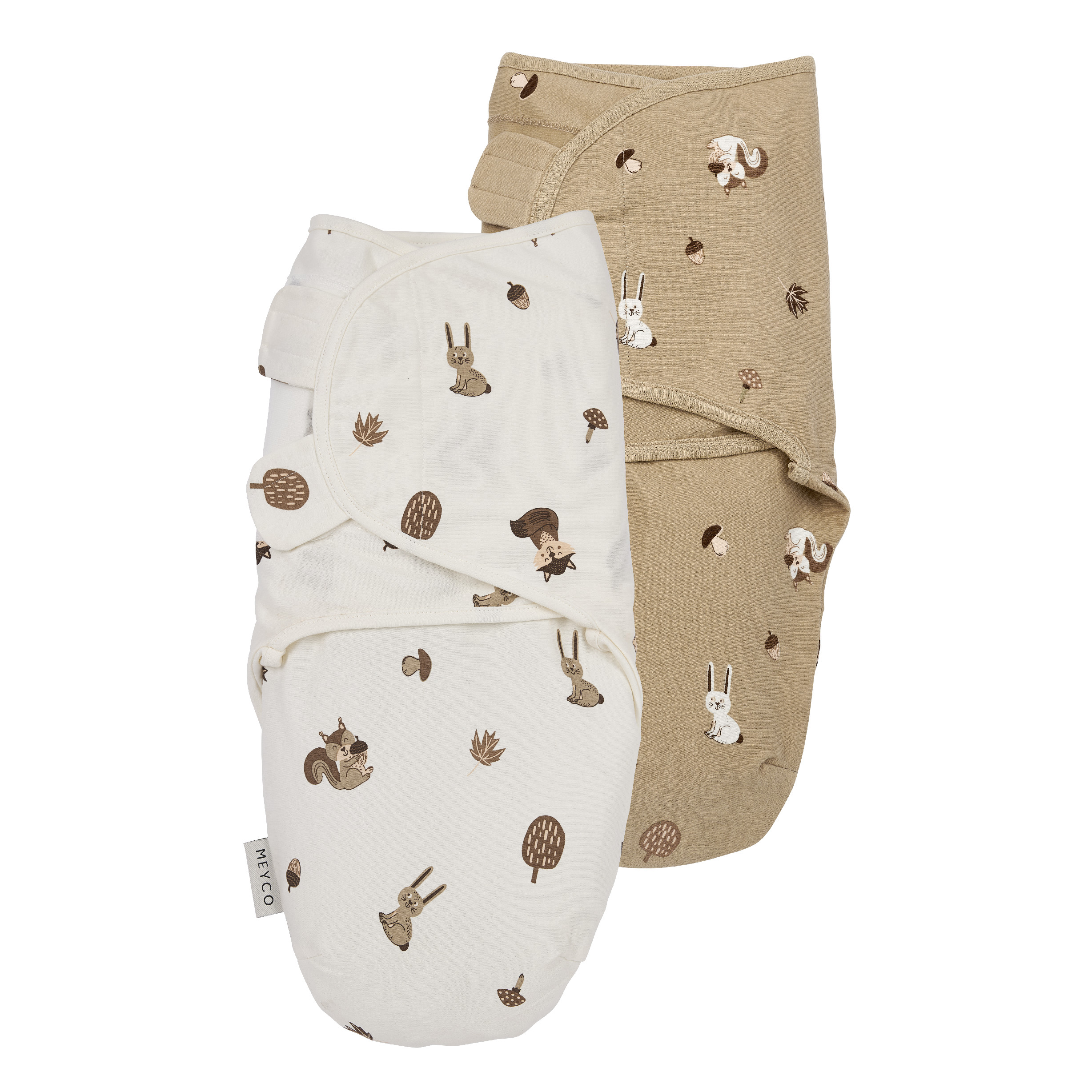 E-shop Meyco Zavinovačka 2-balenie 0-3m - Forest Animals sand