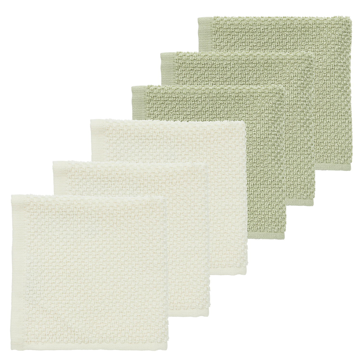 E-shop Meyco Sada žiniek Popcorn 6ks (30x30) - Natural/soft olive