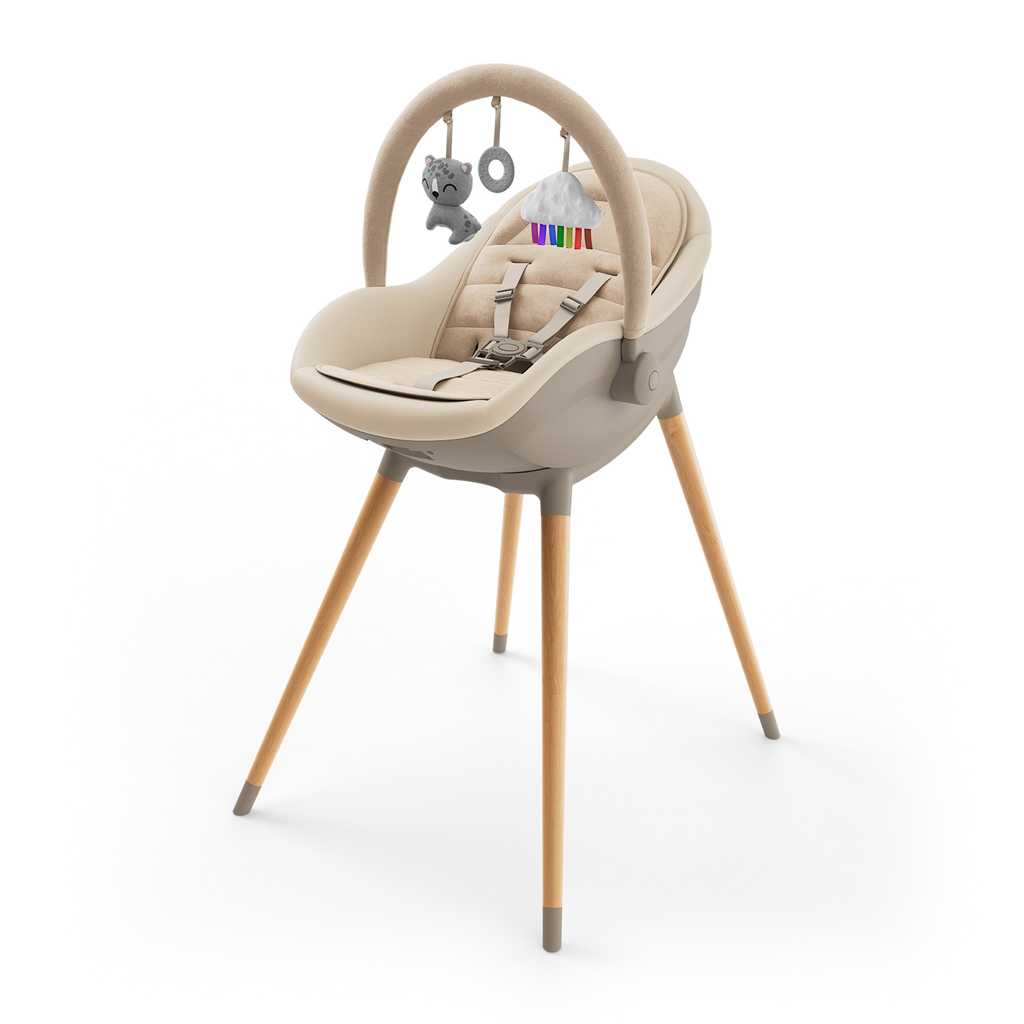 E-shop KINDERKRAFT Jedálenská stolička a lehátko Fini Up 2v1 Beige