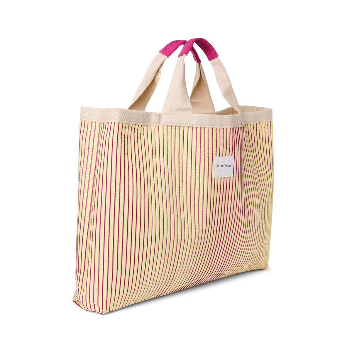 E-shop STUDIO NOOS - Poplin BEACH BAG - plážová taška| Butter Yellow Stripped