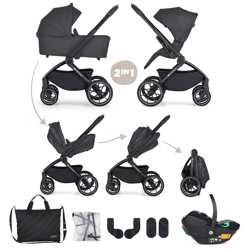 E-shop PETITEMARS PETITE&MARS Kočík kombinovaný SCOUT 3v1 Anthracite Moon s Core Pro i-Size