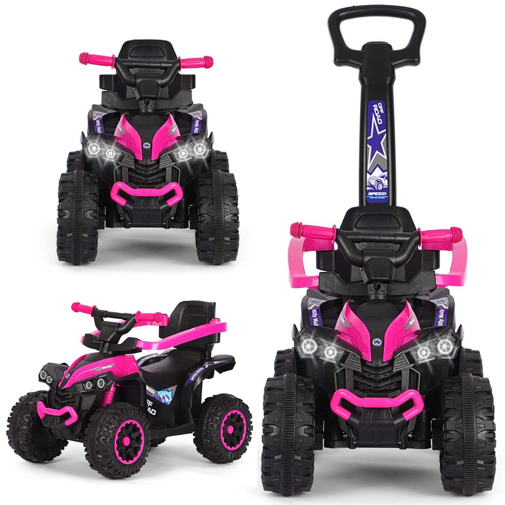 E-shop Detské odrážadlo s vodiacou tyčou Milly Mally Wild 3v1 pink - 59559
