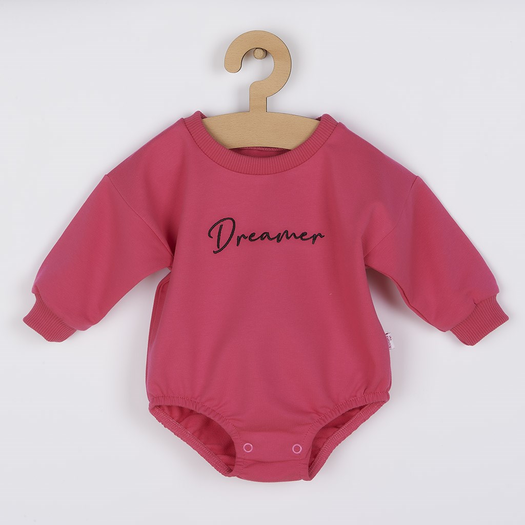 E-shop Dojčenské teplákové body baggy Koala Dreamer tmavo ružová, 62 (3-6m) - 51369