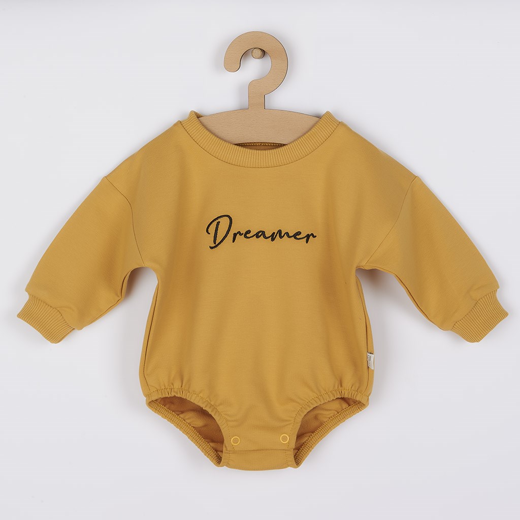 E-shop Dojčenské teplákové body baggy Koala Dreamer horčicová, 62 (3-6m) - 51374