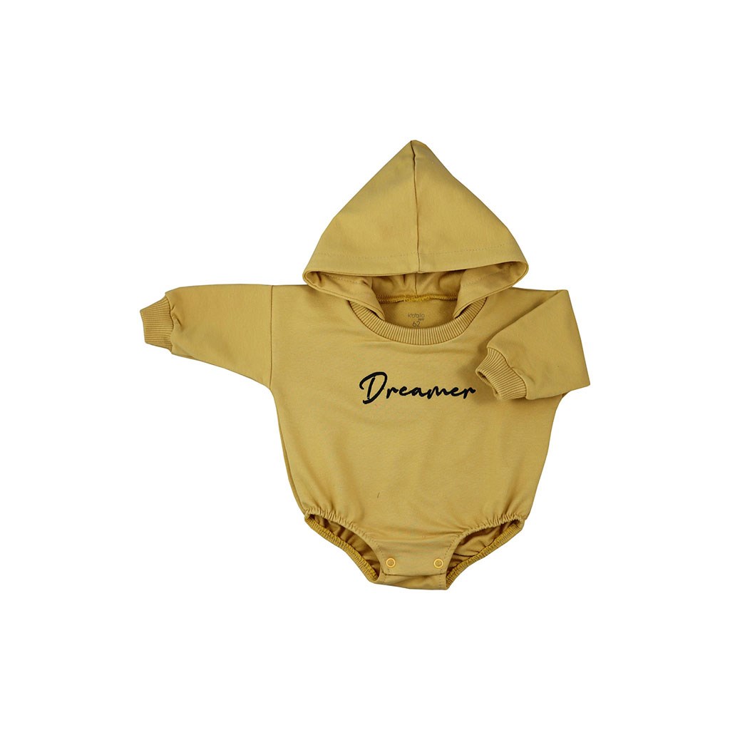 E-shop Dojčenské teplákové body s kapucňou baggy Koala Dreamer horčicová, 62 (3-6m) - 51397