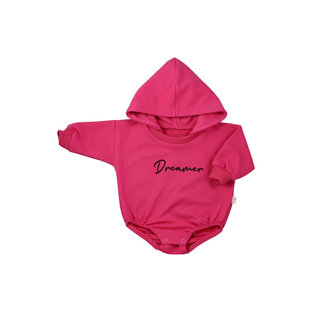 E-shop Dojčenské teplákové body s kapucňou baggy Koala Dreamer tmavo ružová, 68 (4-6m) - 51399