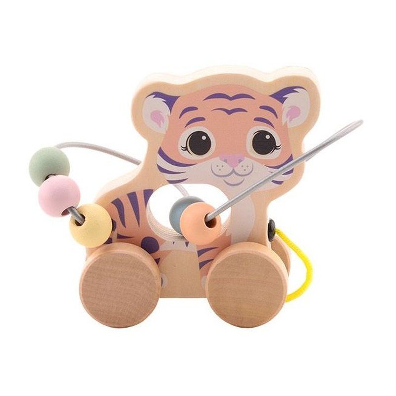 E-shop Jouéco The Wildies Family drevená hračka s labyrintom Tiger 12m+