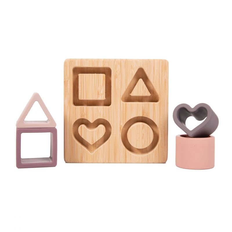 E-shop Bo Jungle Vkladačka B-Bamboo + silikonové tvary Heart Pink