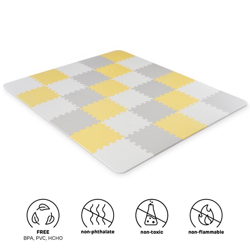 E-shop KINDERKRAFT Podložka penová puzzle Luno 150 x 180 cm Yellow, 30 ks