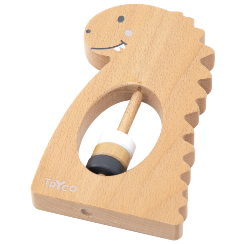 E-shop TRYCO Drevená hrkálka Dino