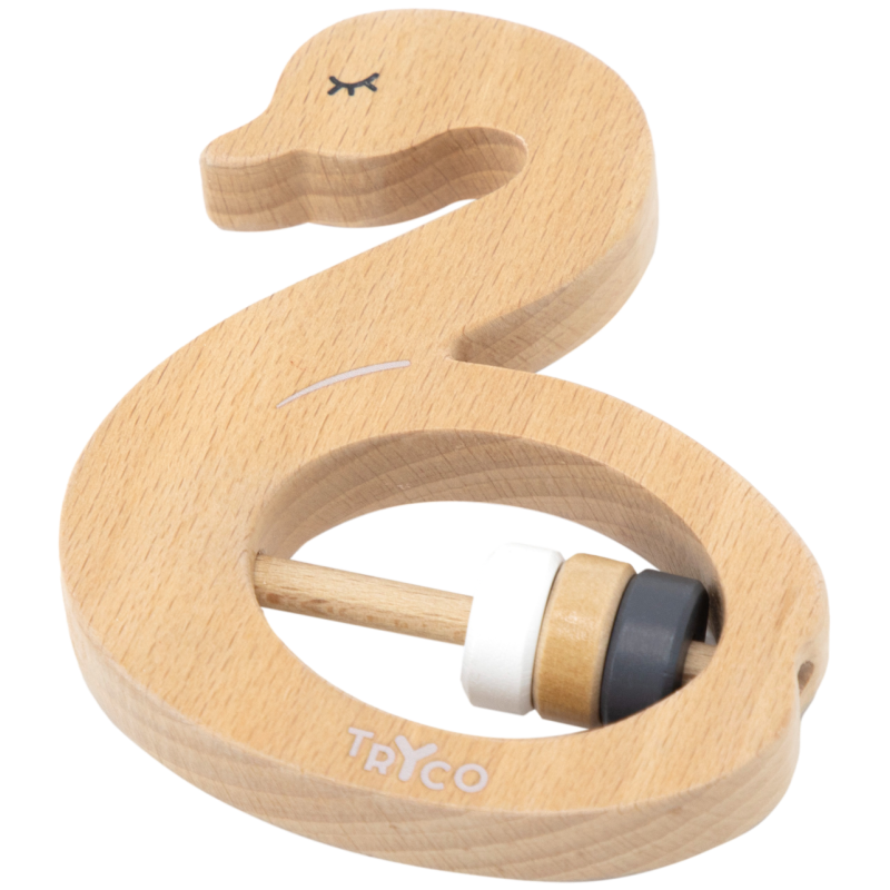 E-shop TRYCO Drevená hrkálka Swan