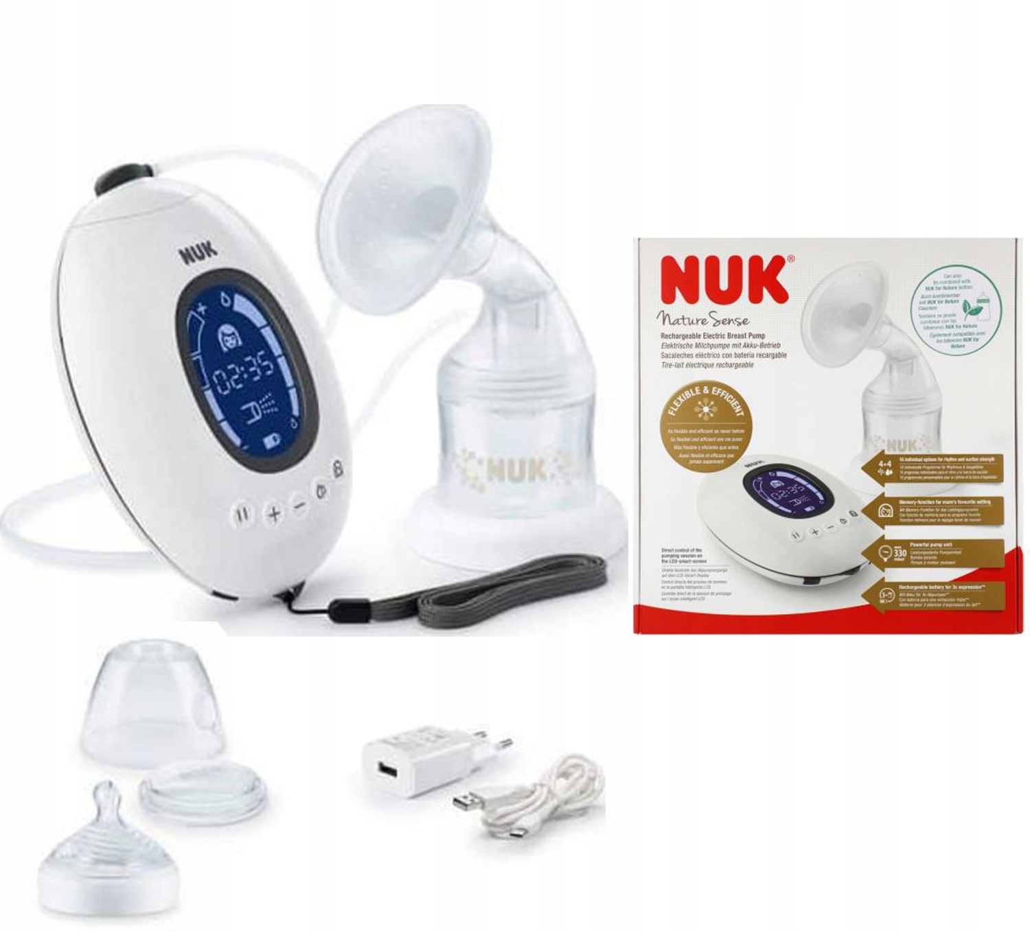 E-shop NUK elektrická odsávačka materského mlieka Nature Sense 10252130 + hračka ZDARMA
