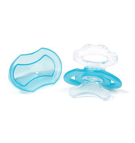 E-shop BABYONO Hryzačka silikónová bez BPA v tvare cumlíka s krytom modrá 3m+