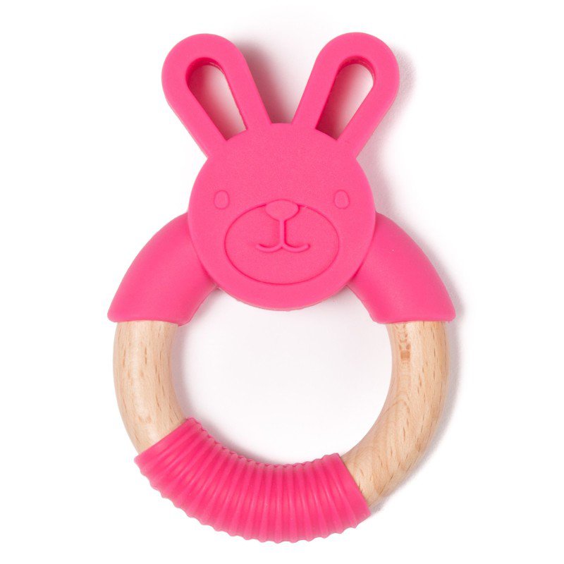 E-shop Bo Jungle Hryzátko B-TEETHER ANIMAL WOOD Pink Rabbit
