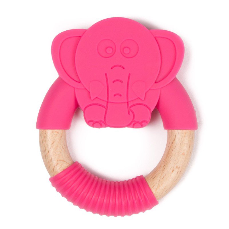 E-shop Bo Jungle Hryzátko B-TEETHER ANIMAL WOOD Pink Elephant