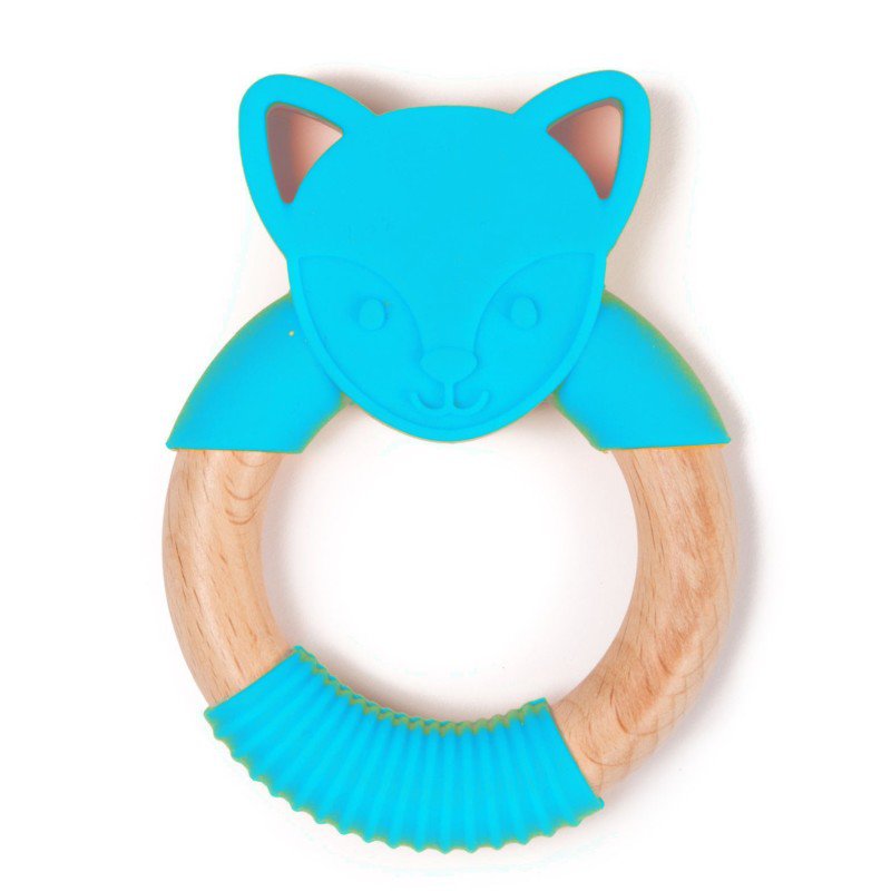 E-shop Bo Jungle Hryzátko B-TEETHER ANIMAL WOOD Blue Fox