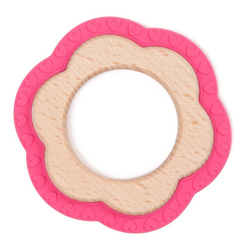 E-shop Bo Jungle Hryzátko B-TEETHER FLOWER WOOD Pink