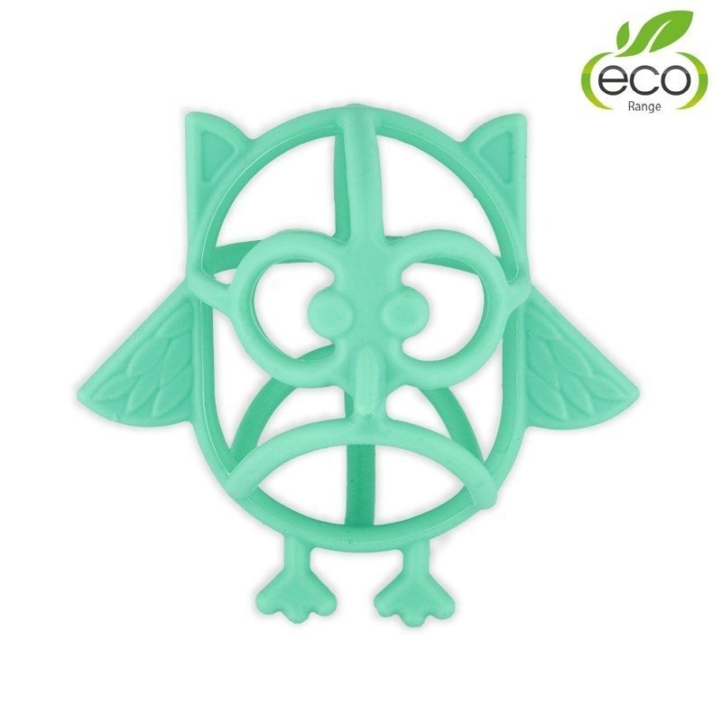 E-shop Bo Jungle Silikónové hryzátko B-Rocket Owl Blue