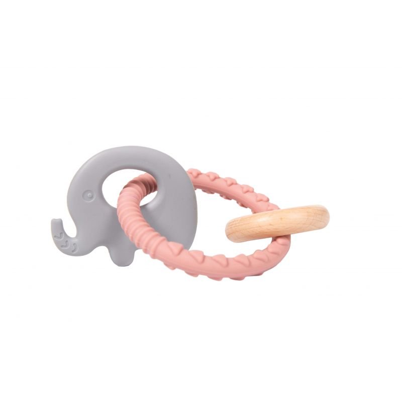 E-shop Bo Jungle Hryzátko B-Rattle Rings Elephant Pink