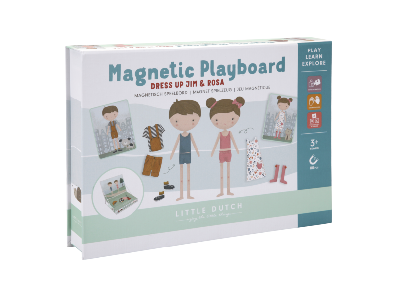 E-shop Little Dutch Magnetická hra - Obleč Jima a Rosu