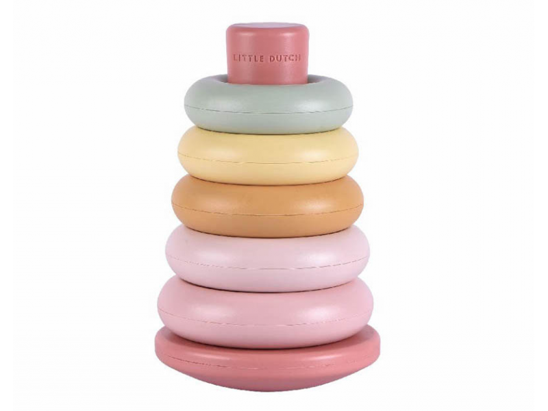 E-shop Little Dutch Nasadzovacie krúžky plastové Pink