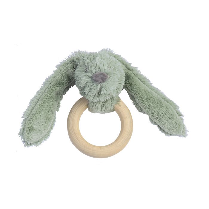 E-shop Happy Horse | Králik Richie s dreveným krúžkom - zelené veľkosť: 12 cm