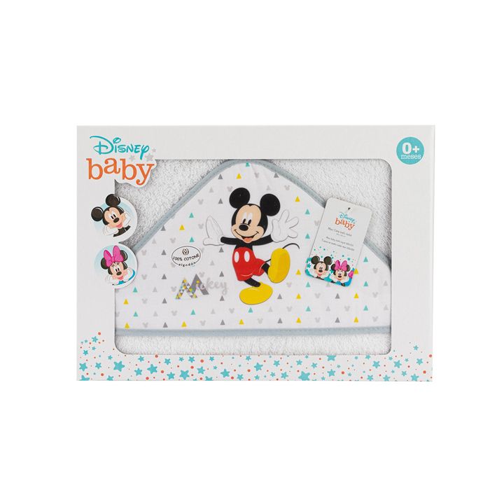 E-shop INTERBABY | Osuška froté MICKEY - BIELO/SIVÁ
