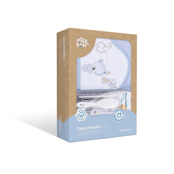 E-shop INTERBABY | Osuška BIELIZEŇ + hřeben - MODRÁ