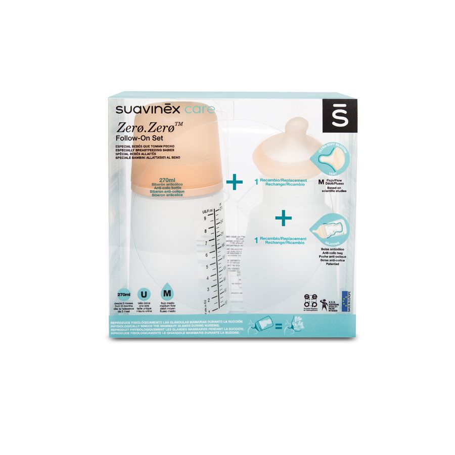 E-shop SUAVINEX | ZERO ZERO Anti-koliková fľaša 270 ml M - SADA