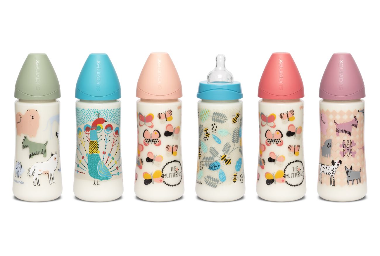 E-shop SUAVINEX | FĽAŠA Guľatý c. SILIKÓN 360 ml - RUŽOVÝ MOTÝĽ