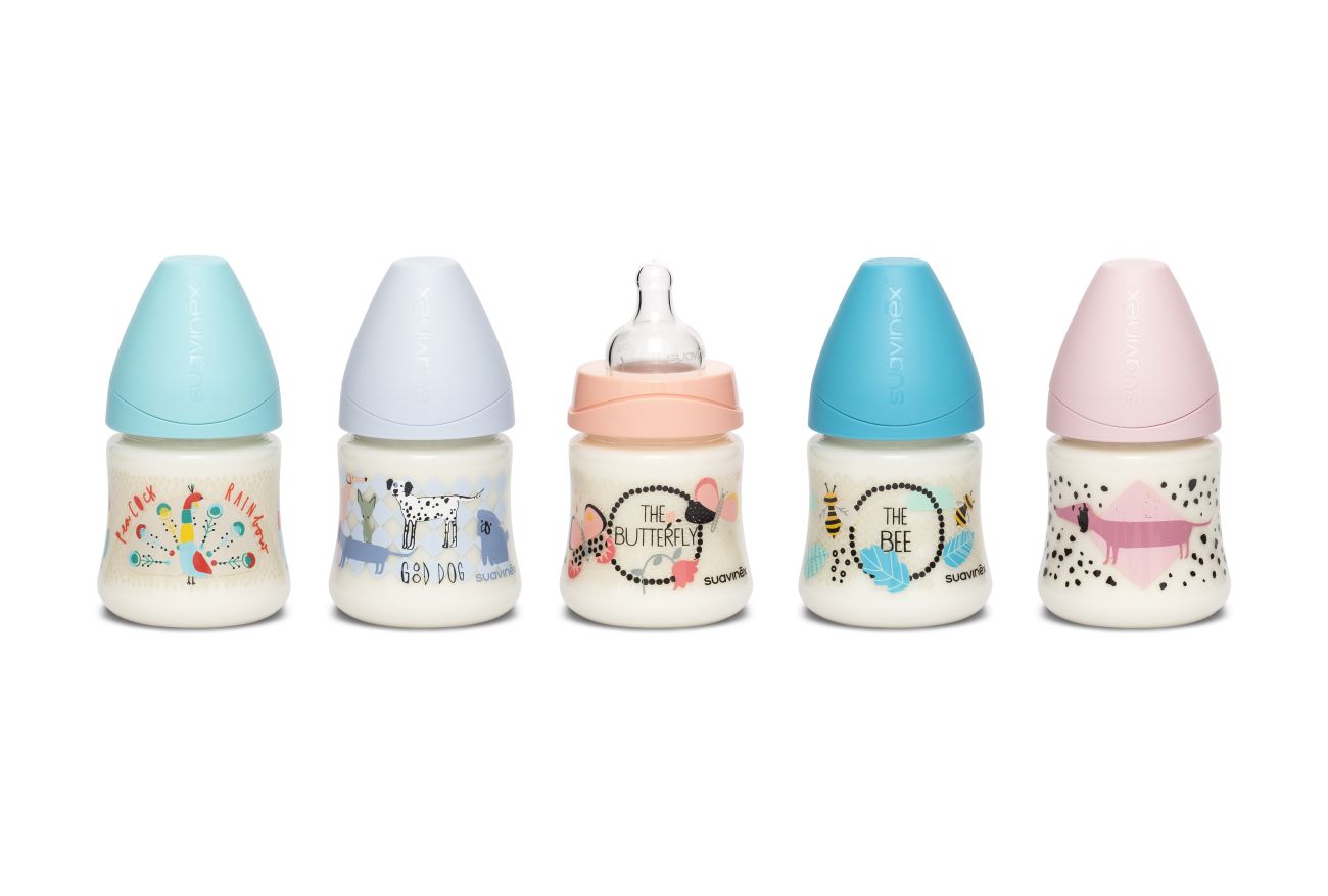 E-shop SUAVINEX | FĽAŠA Guľatý c. SILIKÓN 150 ml - MODRÁ VČELA