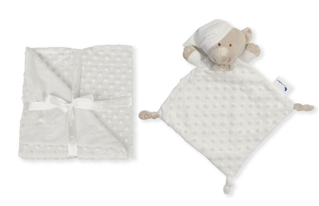 E-shop INTERBABY | Deka mäkká guličky + prítulka - KRÉMOVÁ