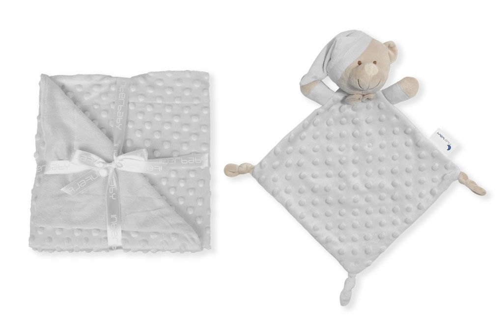 E-shop INTERBABY | Deka mäkká guličky + prítulka - SIVÁ