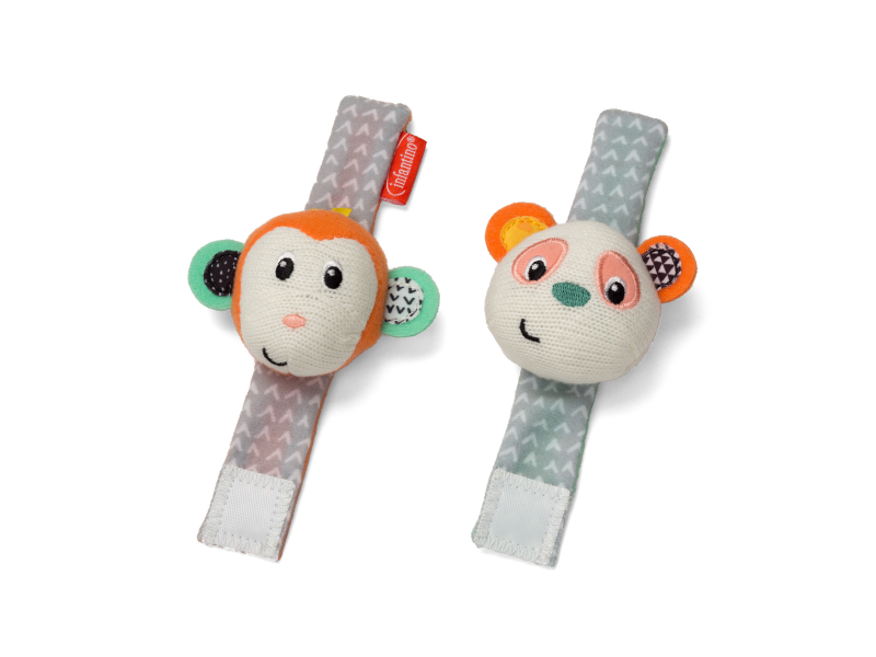 E-shop INFANTINO Hrkálky na ruku Opička a Panda