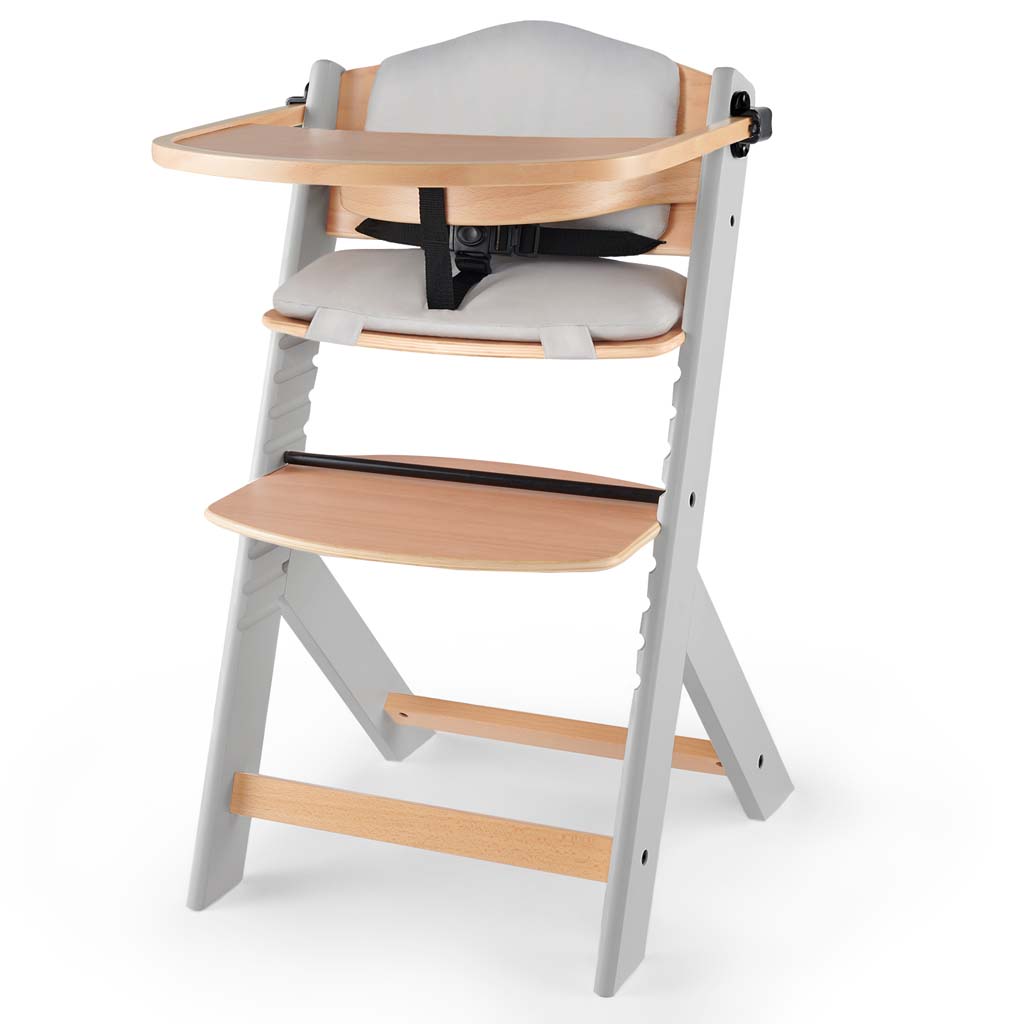 E-shop Kinderkraft select KINDERKRAFT Stolička jedálenská Enock s polstrovaním Grey wooden, Premium