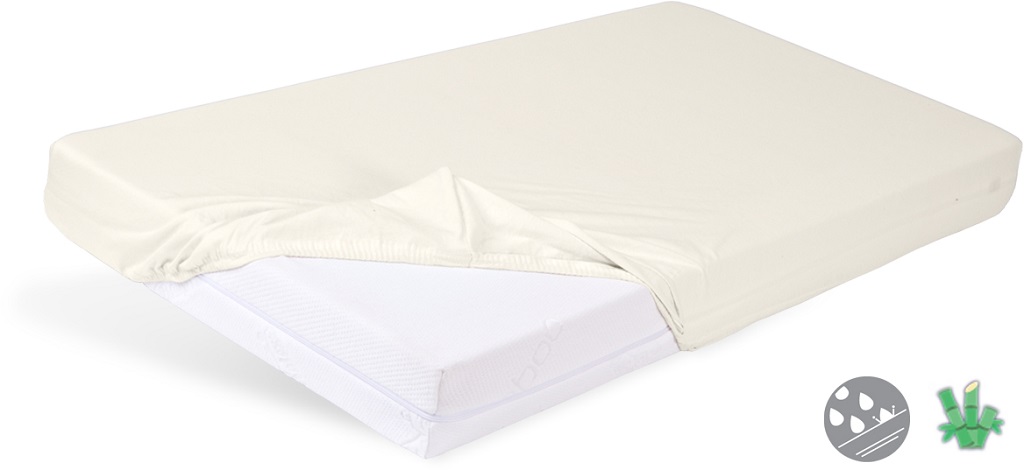 E-shop BABYMATEX Plachta ochranná s gumičkou Bamboo svetlá béžová 60x120 cm